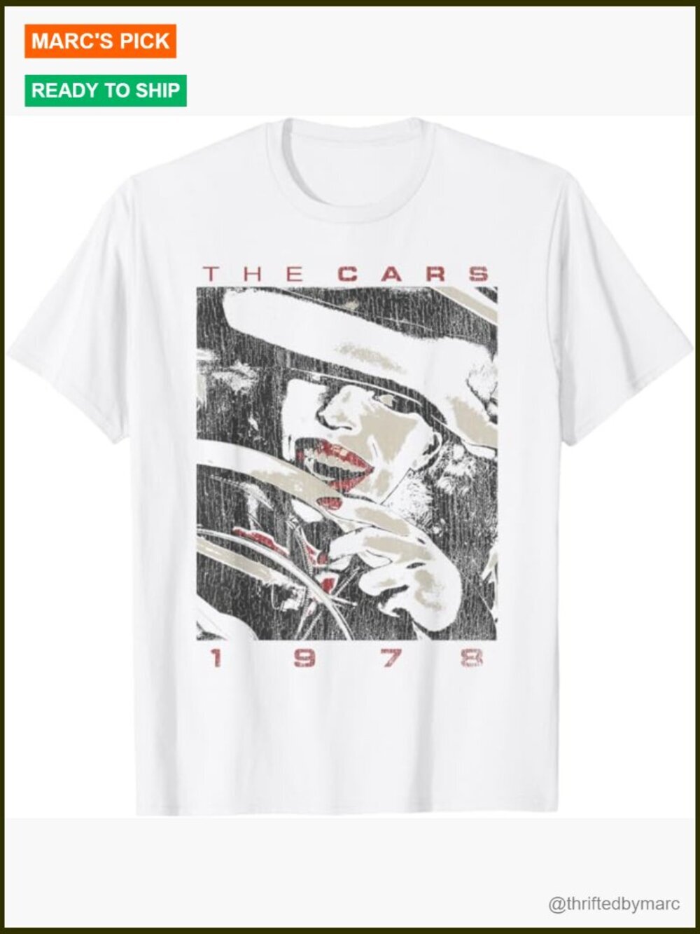 The Cars Unisex T-Shirt Short Sleeve Crew Neck Music Band Novelty Top